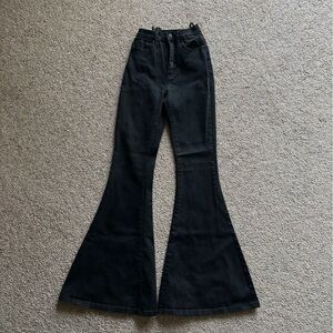 Denim Bellbottoms w/ Lace-Up Detail